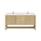 James Martin Vanities Single 72'' Double Vanity, Sunwashed Oak w/ Single Hole 3 CM White Zeus Quartz Top & Backsplash D404-V72-SWO-1WZ - alternate 1